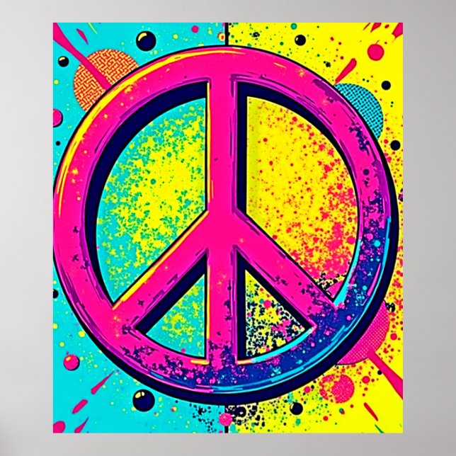 Colorful Retro Peace Sign Poster (Framsidan)