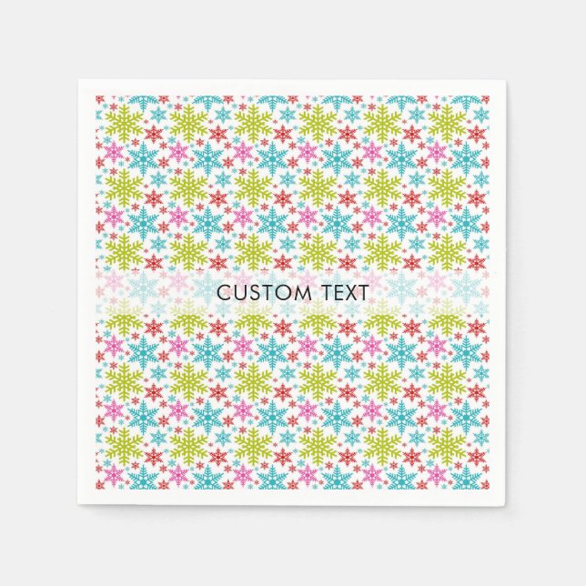 Colorful Retro Snowflakes Christmas Custom Paper Pappersservett (Framsidan)