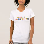 Colorful Retro Typography Hanukkah T Shirt<br><div class="desc">Cute och färglös Hanukkah hälsning med roligt-återtypografi.</div>