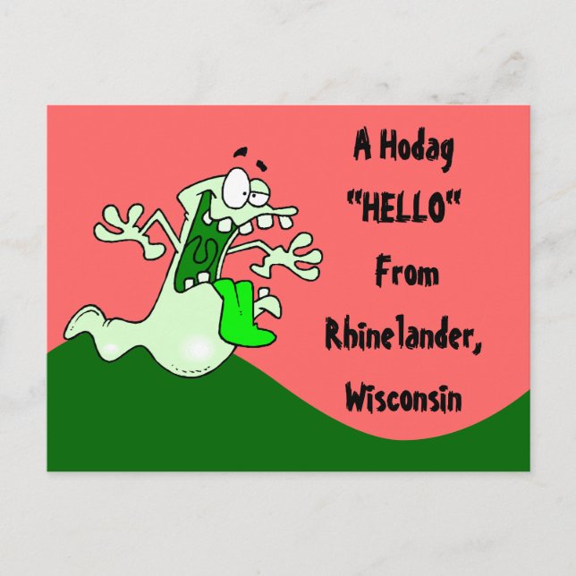 Colorful Rhinelander WI Hodag Hej POSTCARD Vykort (Framsida)