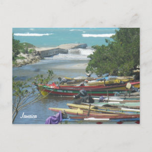 Colorful River Boats Negril Jamaica Vykort