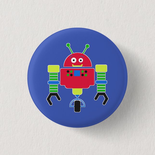 Colorful Robot Button Pin Knapp (Framsida)