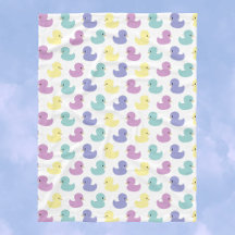 Colorful Rubber Duckies Baby Kids Fleece Blanket