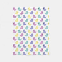 Colorful Rubber Duckies Baby Kids Fleece Blanket