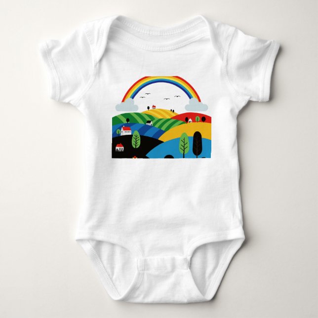Colorful rural landscape t shirt (Framsida)