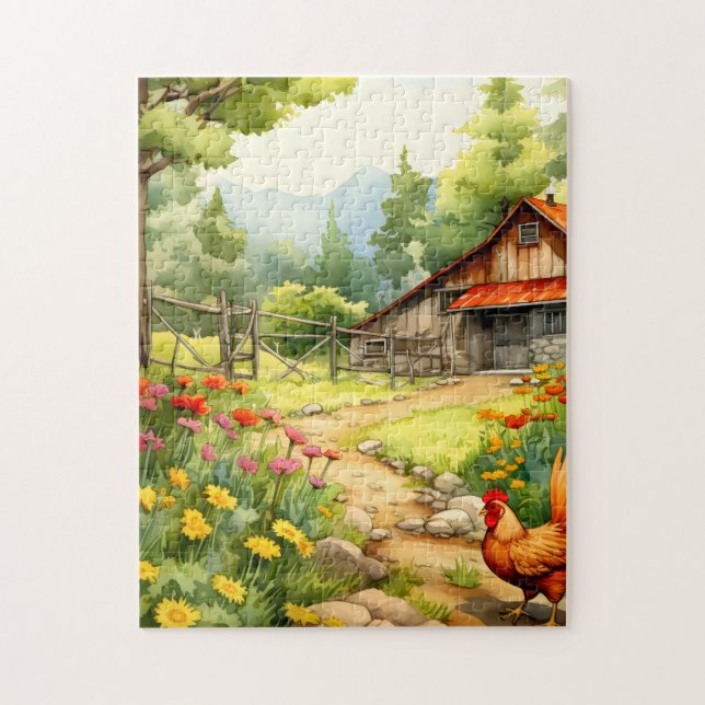 Colorful Rustic Farmhouse Puzzle Pussel (Vertikal)