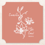Colorful Rustic I Do Crew Bridesmaid Brudens sida Underlägg Papper<br><div class="desc">Botanisk blommigt mot smutsig bränd orange är en utmärkt gåva till din brudens sida. Anpassa enkelt med namn och vilket händelsemedatum du vill ha. Gift keepsaké för bachelorette-partiet,  brudens sida,  maid of honor med mera.</div>