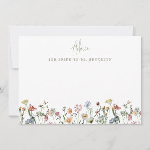 Colorful Rustic Wild Flowers Bridal Shower Rådkort