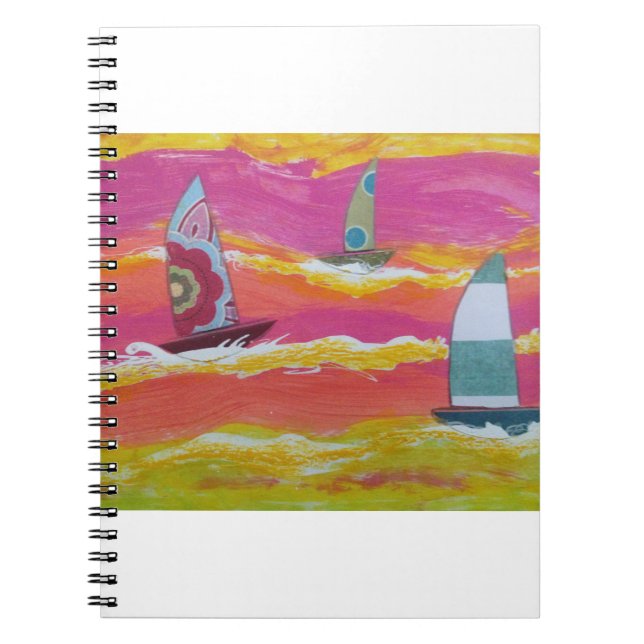 Colorful Sailboats2  Anteckningsbok (Framsidan)