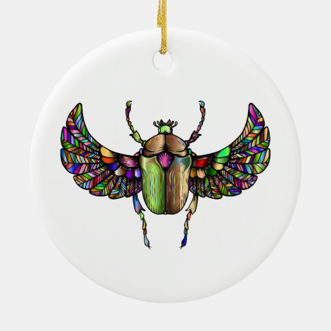 Colorful scarab julgransprydnad keramik (Baksidan)