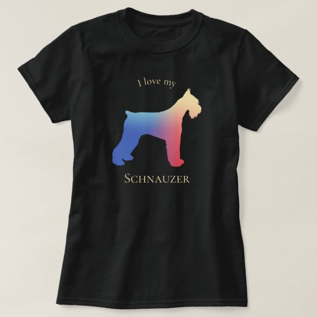 Colorful Schnauzer Silhouette T Shirt (Design framsida)