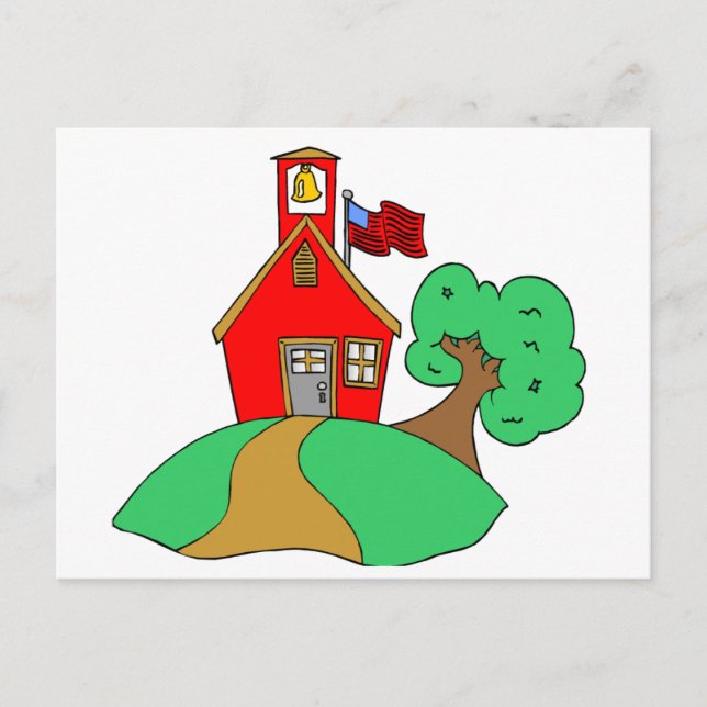 Colorful School Teckning Vykort (Framsida)