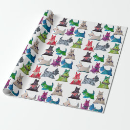 Colorful Scottie Wrapping Paper Presentpapper