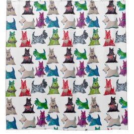 Colorful Scotties Shower Curtain
