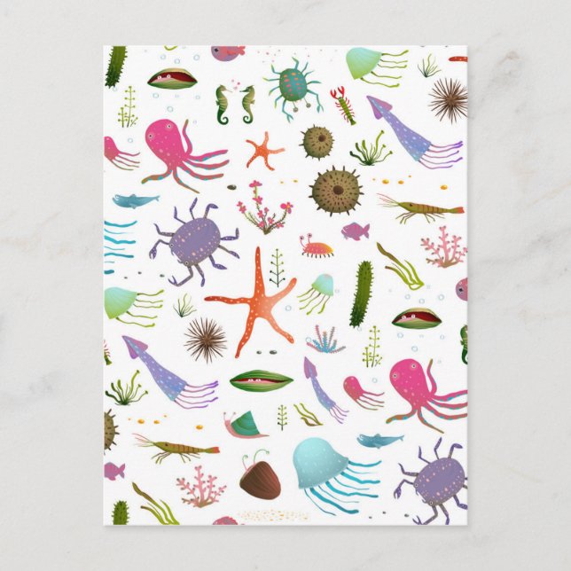 Colorful Sea Life Vykort (Framsida)