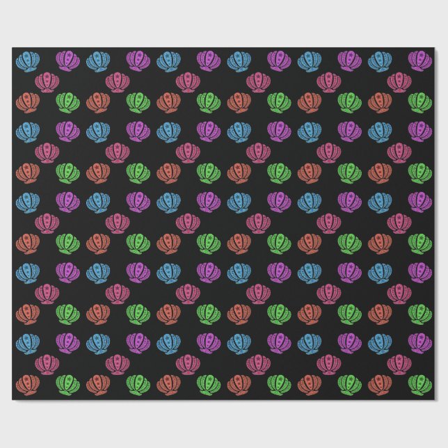 Colorful Seashells Pattern Presentpapper (Platt)