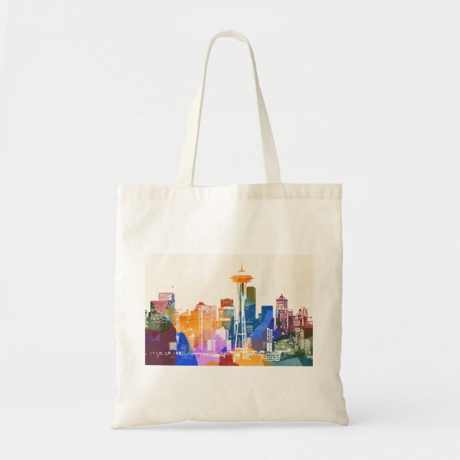 Colorful Seattle Skyline Tygkasse (Framsidan)
