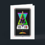 Colorful Shabbat Shalom Menorah in Magen David Kort<br><div class="desc">För att glädja mottagarna,  skicka den här färgbelysta och höga menorah i en Magen David med flera höljen,  som på ett konstnärligt sätt deklarerar Shabbat Shalom på ett nytt och unikt sätt!  ~ karyn</div>