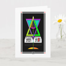 Colorful Shabbat Shalom Menorah in Magen David