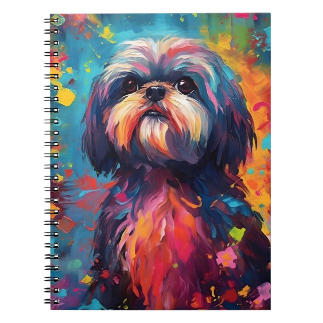 Colorful Shih Tzu Anteckningsbok (Framsidan)