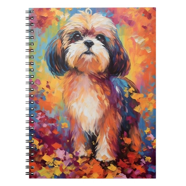 Colorful Shih Tzu Anteckningsbok (Framsidan)