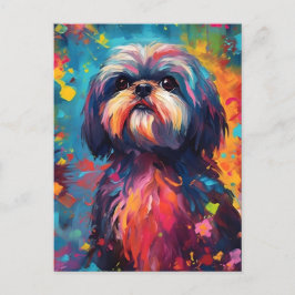 Colorful Shih Tzu Vykort