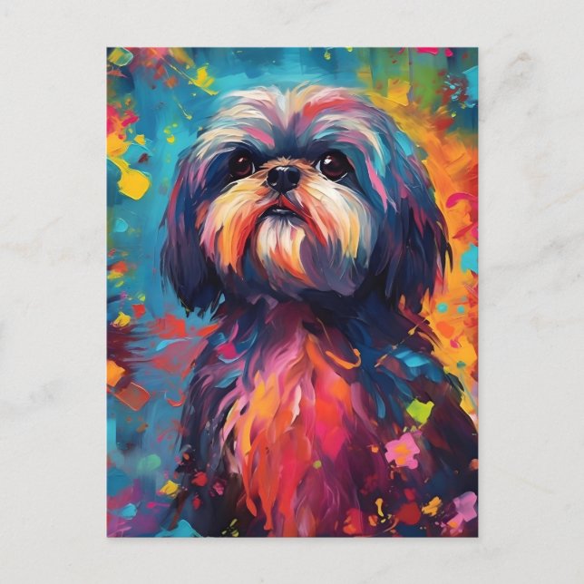 Colorful Shih Tzu Vykort (Framsida)
