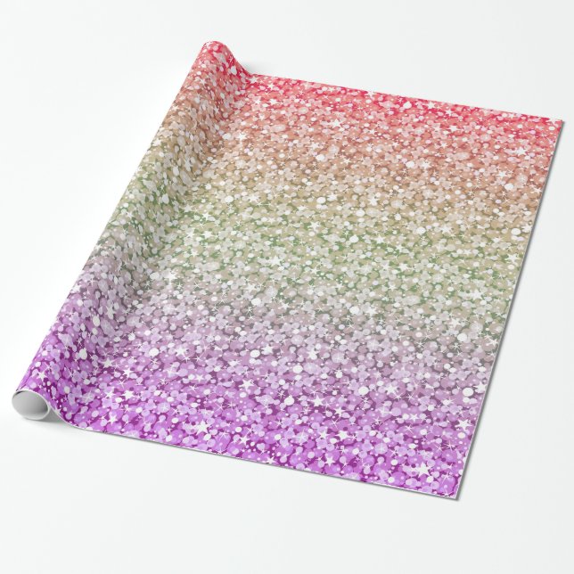 Colorful Shiny Glitter Presentpapper (Utrullad)