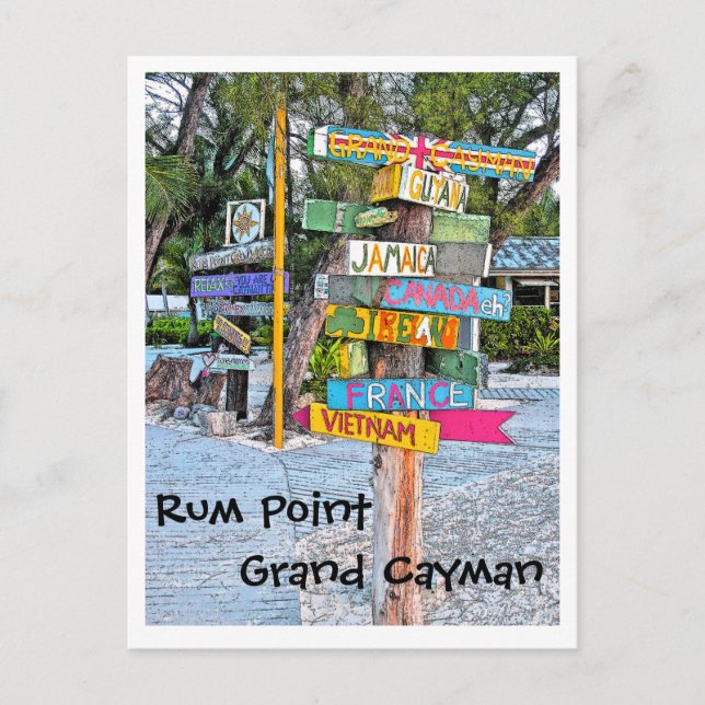 COLORFUL SIGNAGE (LAND) RUM POINT, GR.CAYMAN VYKORT (Framsida)