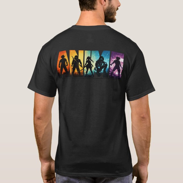 Colorful Silhouette Back Print T-Shirt (Baksida)
