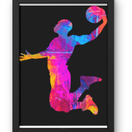 Colorful Silhouette of Basketball Player Hoodie