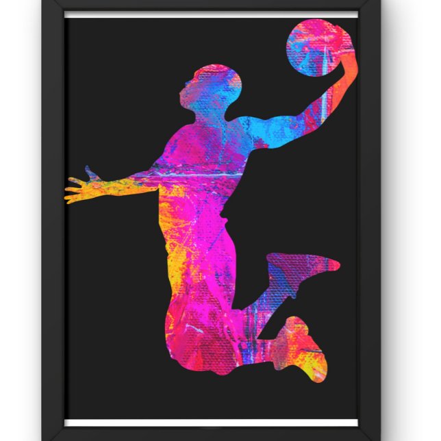 Colorful Silhouette of Basketball Player Hoodie (Skapare uppladdad)