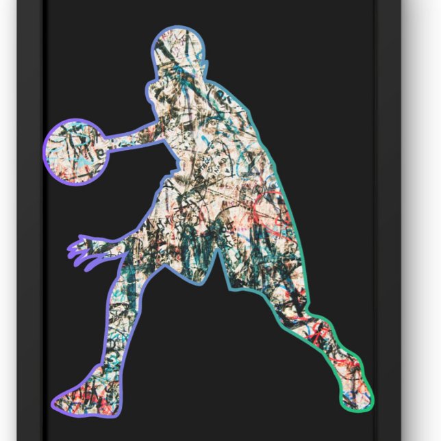 Colorful Silhouette of Basketball Player Hoodie (Skapare uppladdad)