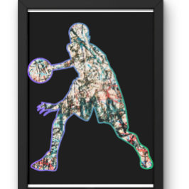 Colorful Silhouette of Basketball Player T Shirt