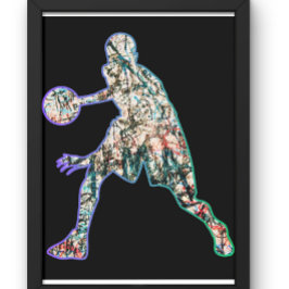 Colorful Silhouette of Basketball Player T Shirt