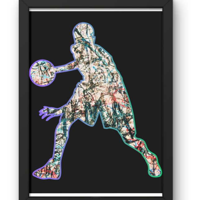 Colorful Silhouette of Basketball Player T Shirt (Skapare uppladdad)