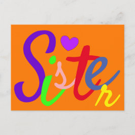 Colorful Sister Kärlek Vykort