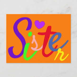 Colorful Sister Kärlek Vykort