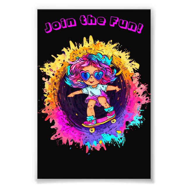 COLORFUL SKATEBOARDING INVITE! FOTOTRYCK (Framsidan)