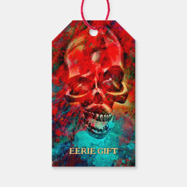 Colorful skull. Eerie Gift  Presentetikett (Framsidan)