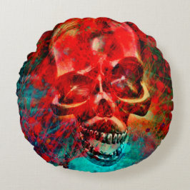 Colorful skull rund kudde