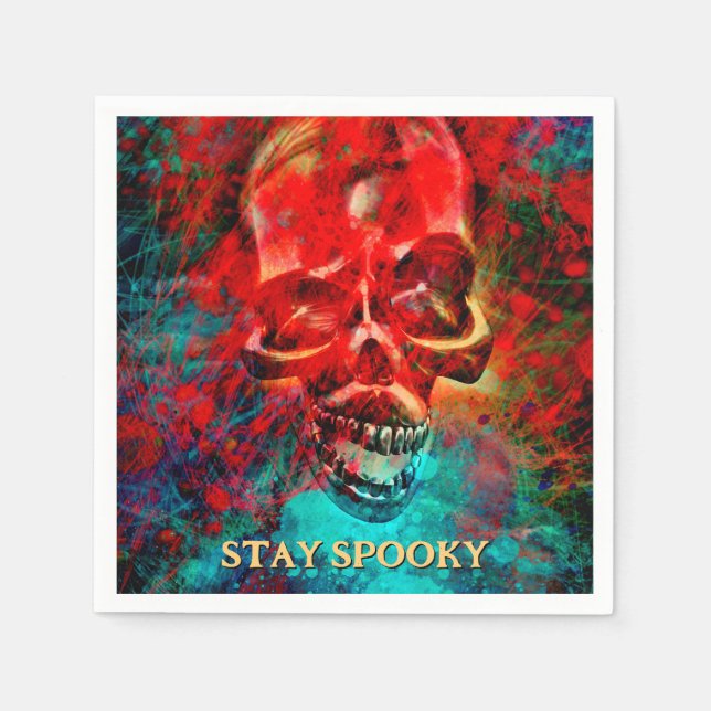 Colorful skull. Stay Spooky Pappersservett (Framsidan)