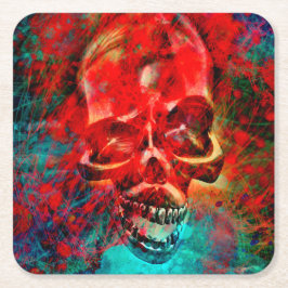 Colorful skull underlägg papper kvadrat