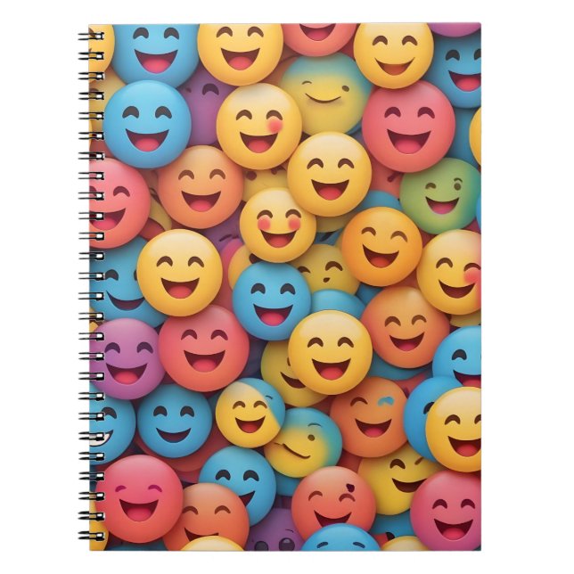 Colorful Smile Emoji Anteckningsbok (Framsidan)
