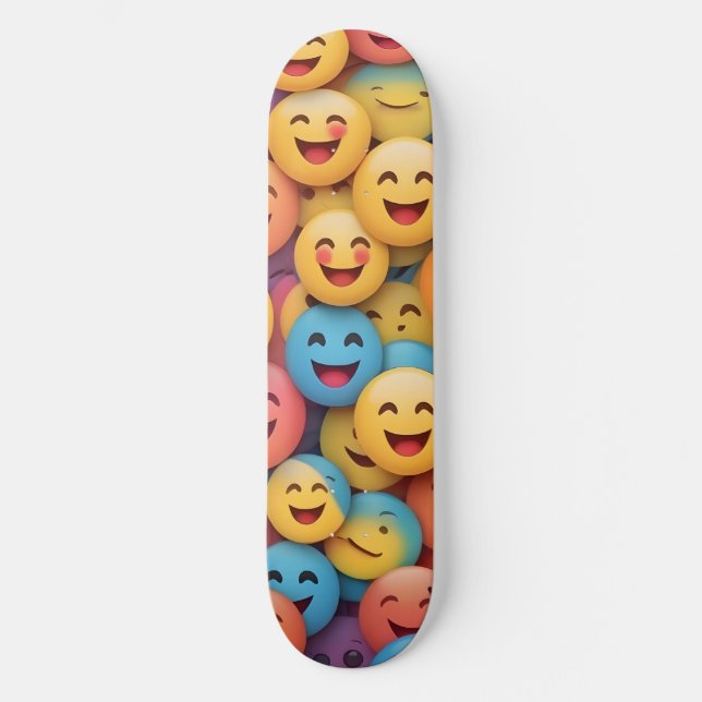 Colorful Smile Emoji Mini Skateboard Bräda 18,5 Cm (Framsida)