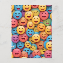 Colorful Smile Emoji Vykort