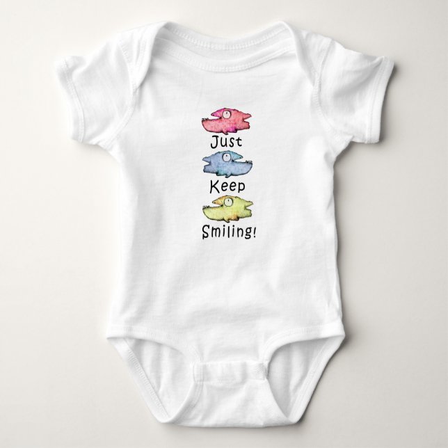 Colorful Smiling Fish Baby bodysuit T Shirt (Framsida)