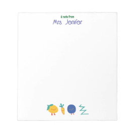 Colorful Smiling Fruits Kindergarden Teacher Anteckningsblock