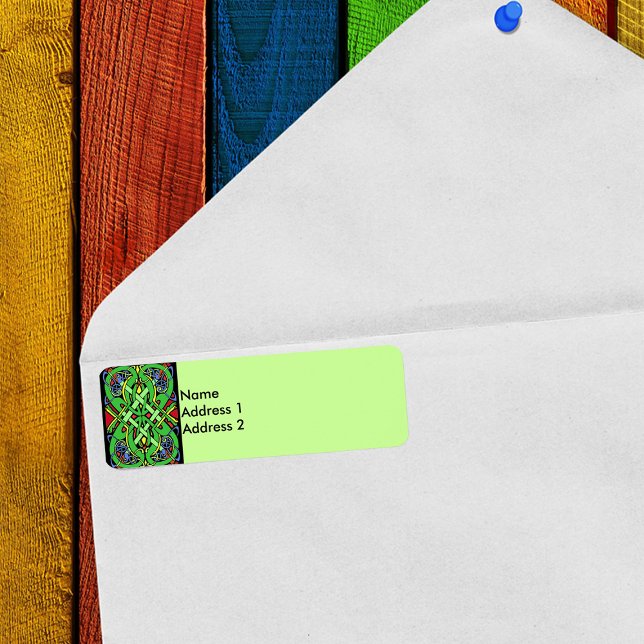 Colorful Snake Celtic Knot Returadress Etikett (Celtic Return Address Labels)