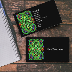 Colorful Snake Celtic Knot Visitkort